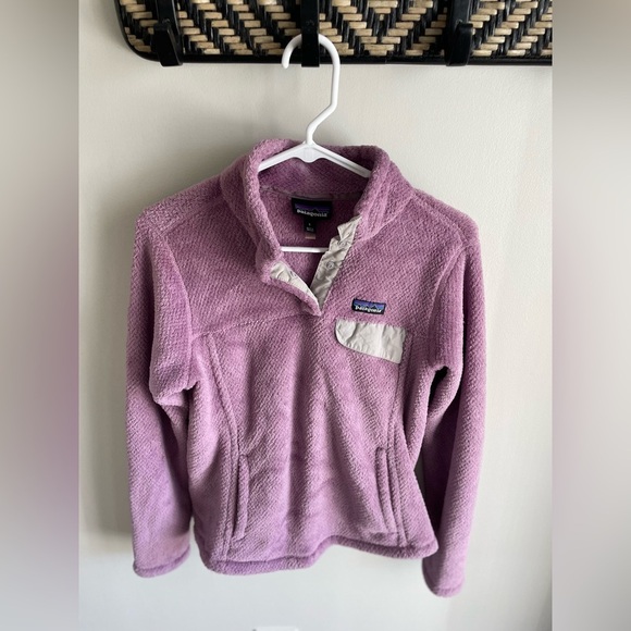 Patagonia Women's Lavender Light Purple Re-tool Quarter Snap Pullover - Small - Picture 2 of 11